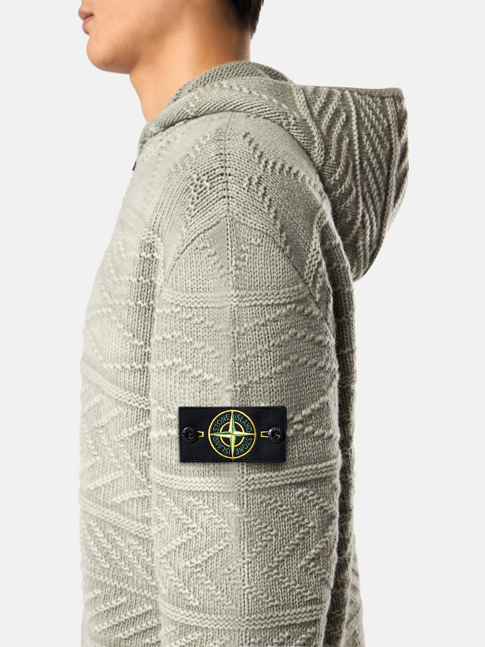 Jersey con capucha y cremallera de cachemira Stone Island