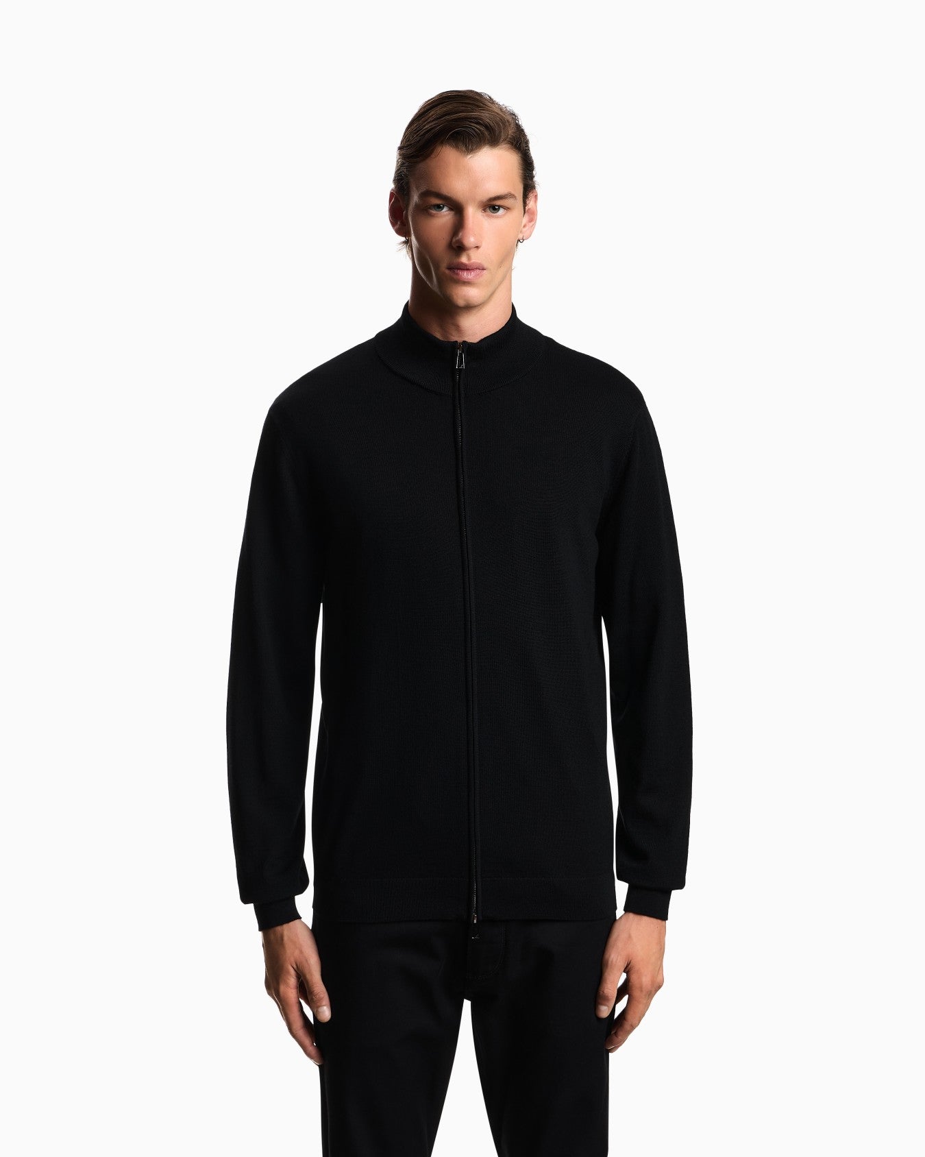 Cárdigan de punto jersey de lana virgen Emporio Armani